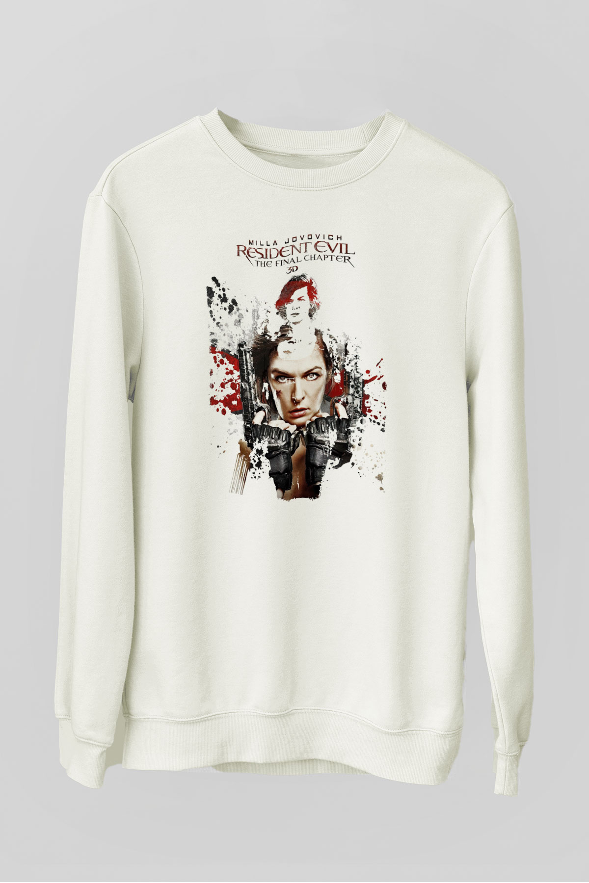 Resident Evil Beyaz Unisex Sweatshirt