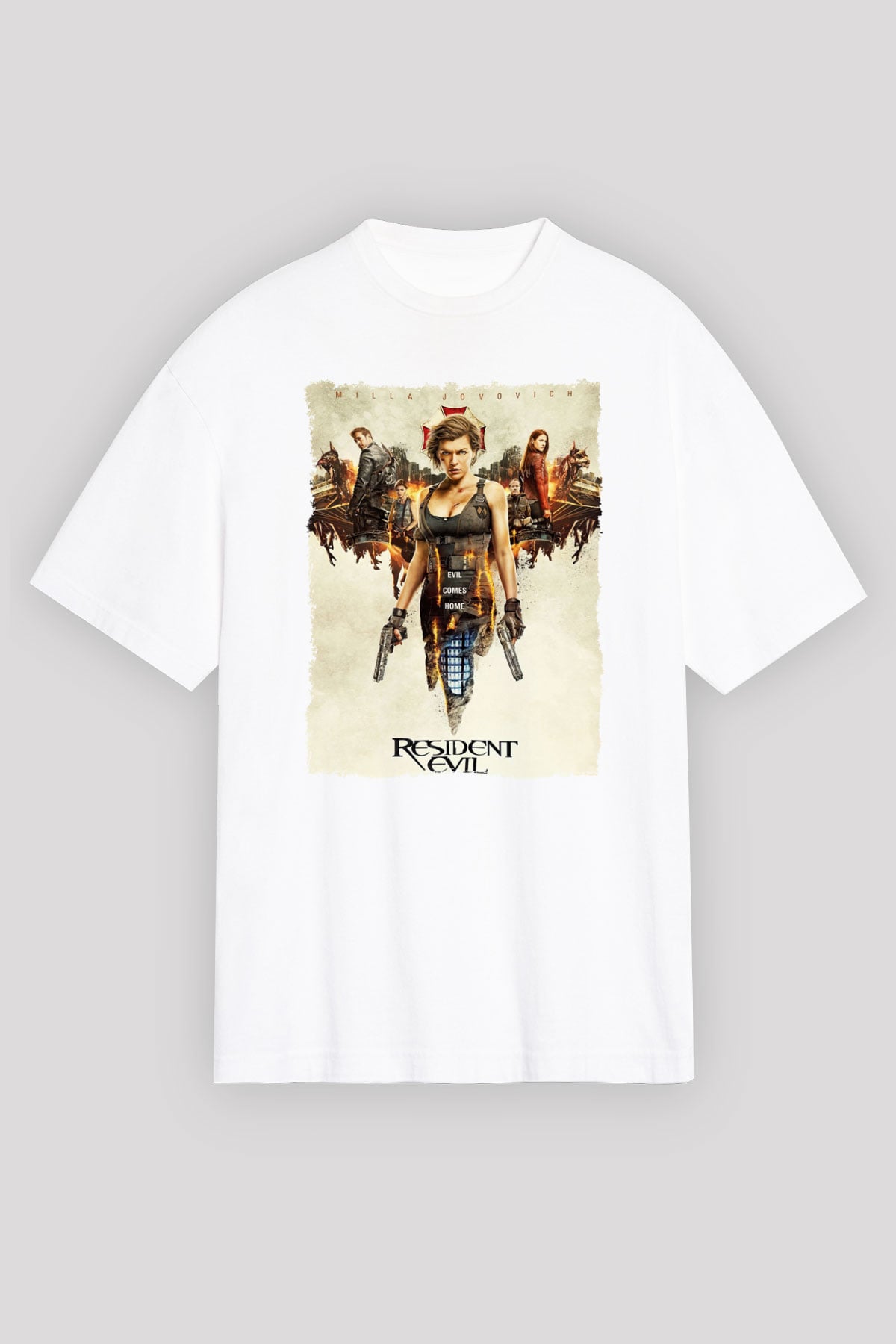 Resident Evil Beyaz Unisex Tişört T-Shirt