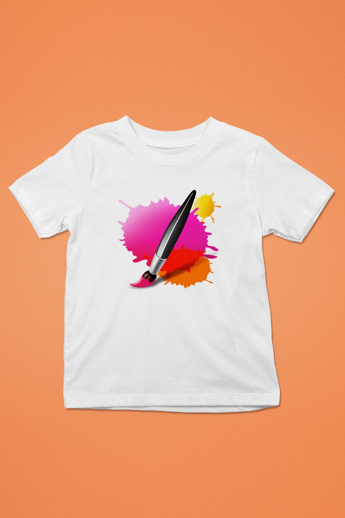 Ressam Baskılı Beyaz Unisex Çocuk Tişört