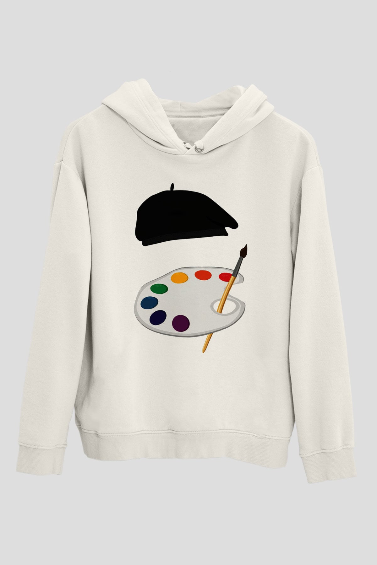 Ressam Beyaz Unisex Hoodie