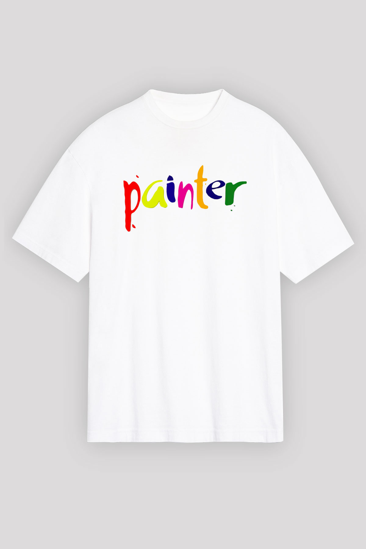 Ressam Beyaz Unisex Oversize Tişört T-Shirt
