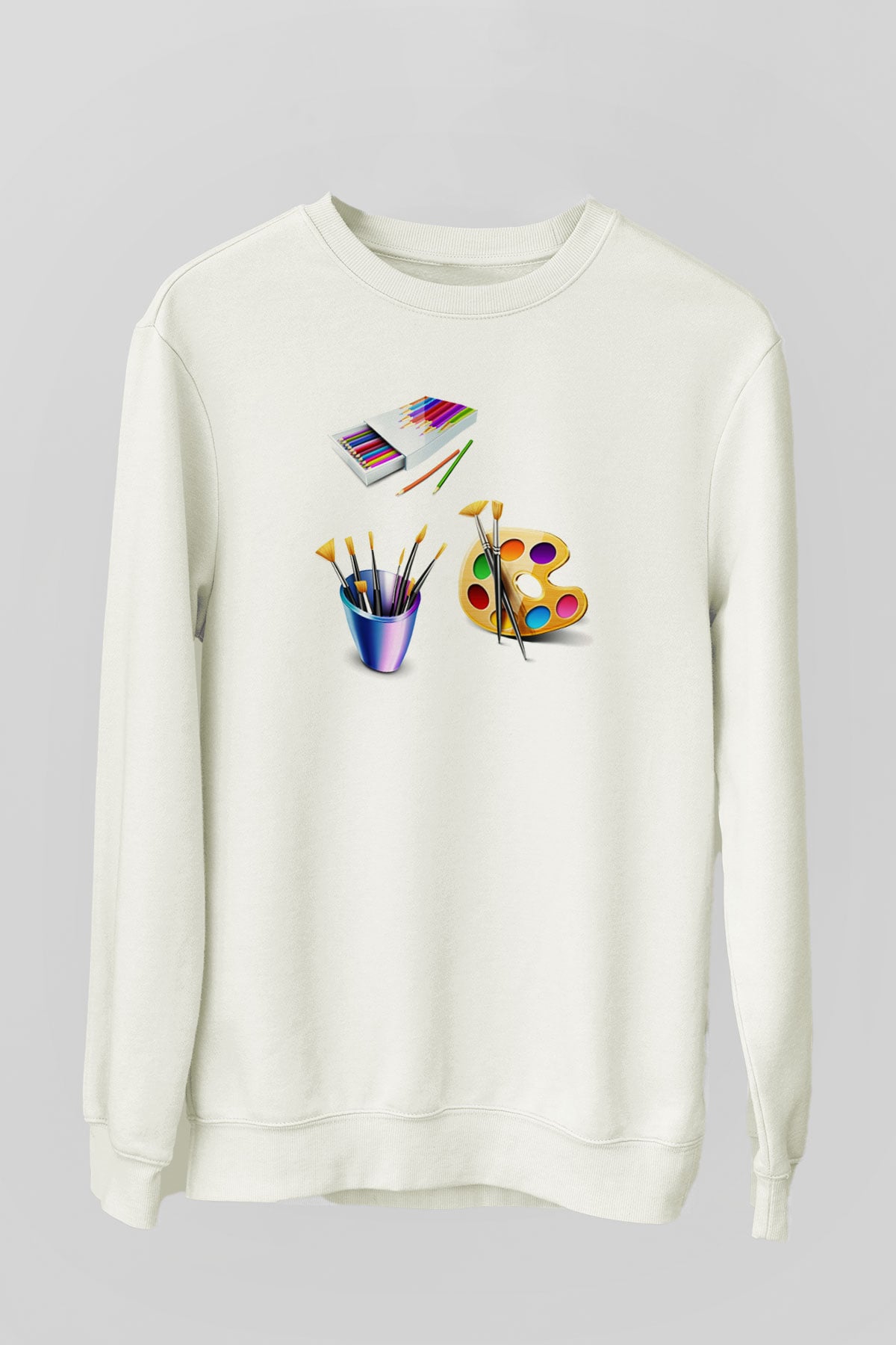 Ressam Beyaz Unisex Sweatshirt