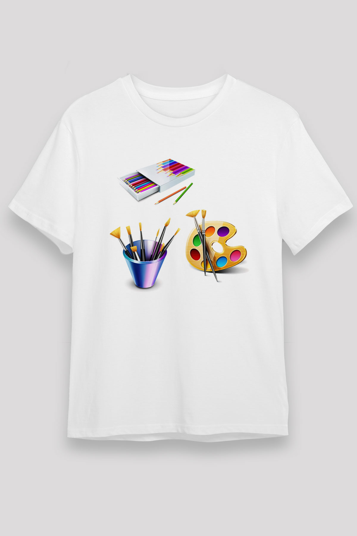 Ressam Beyaz Unisex Tişört T-Shirt - TişörtFabrikası