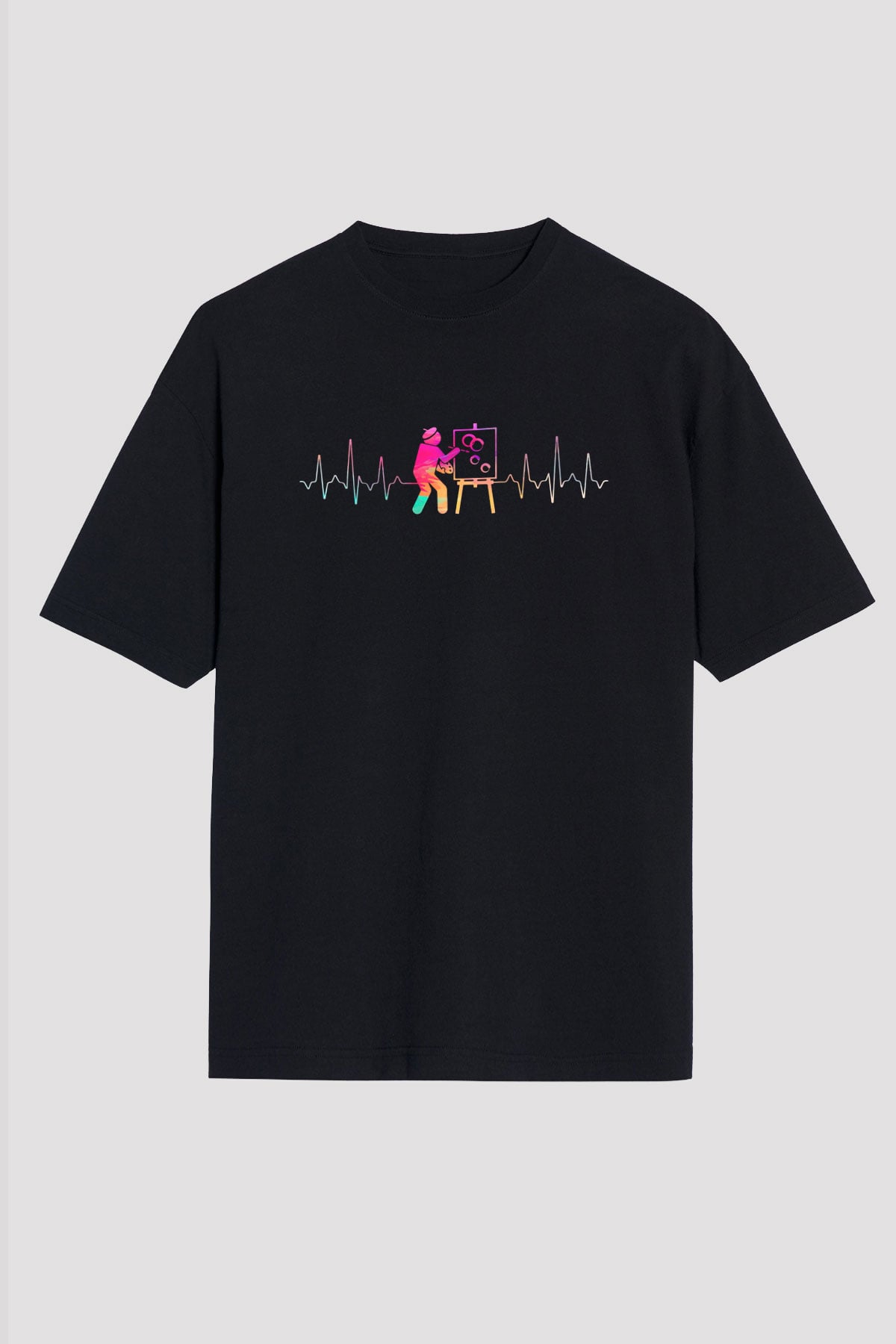 Ressam Siyah Unisex Tişört T-Shirt - TişörtFabrikası