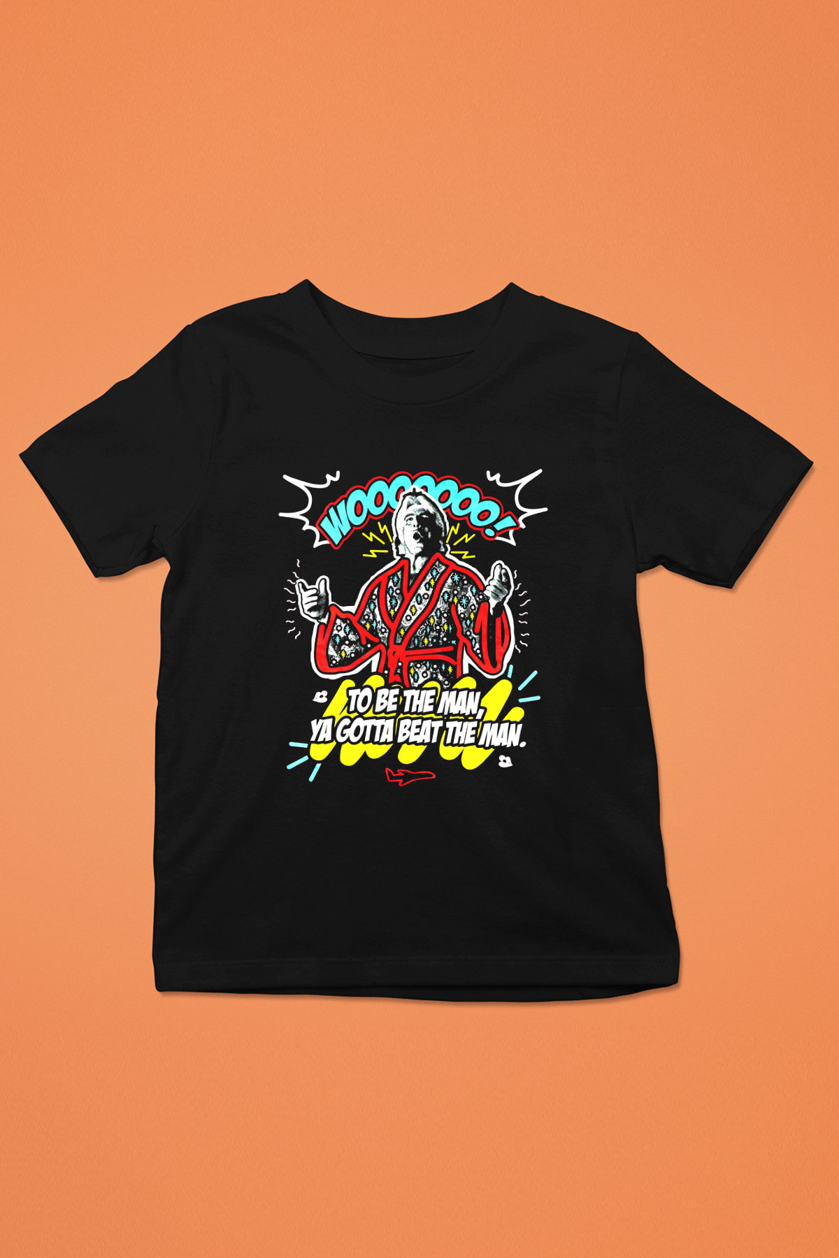 Ric Flair Baskılı Siyah Unisex Çocuk Tişört