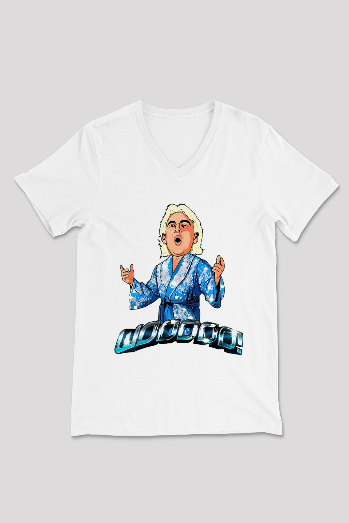 Ric Flair Beyaz Unisex  V Yaka Tişört