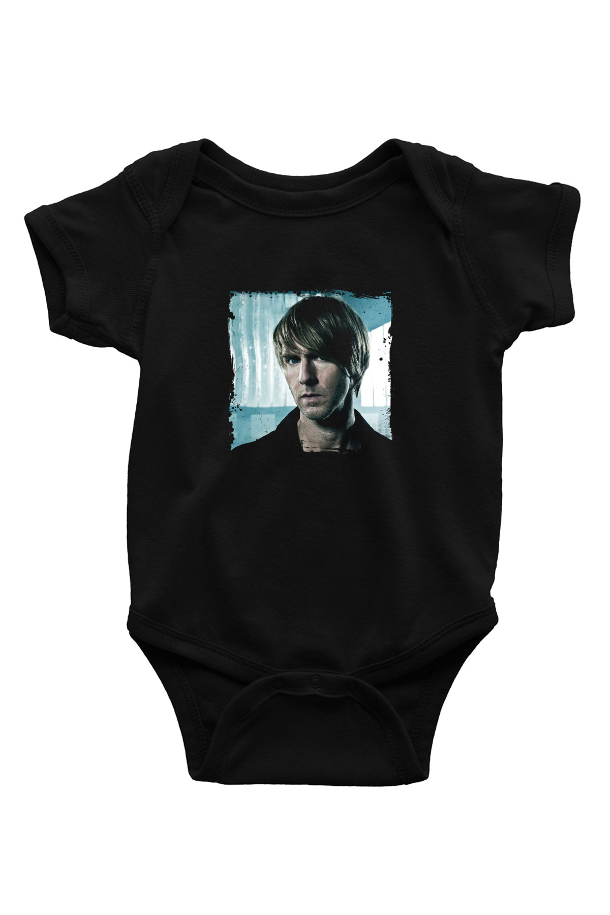 Richie Hawtin Baskılı Unisex Siyah Bebek Body - Zıbın