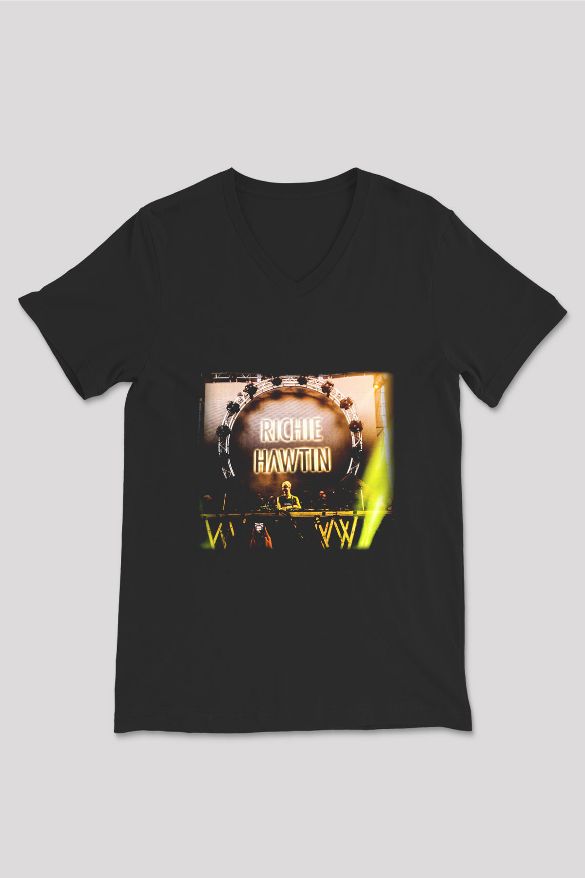 Richie Hawtin Siyah Unisex V Yaka Tişört T-Shirt