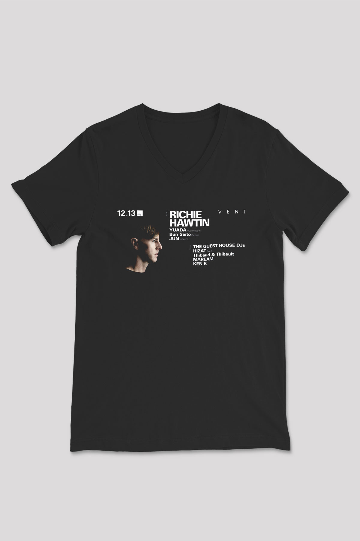 Richie Hawtin Siyah Unisex V Yaka Tişört