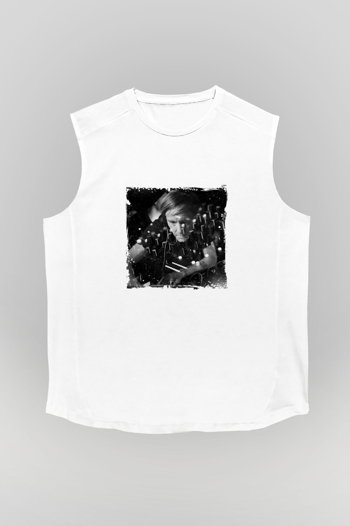 Richie HawtinBaskılı Beyaz Kolsuz Tişört