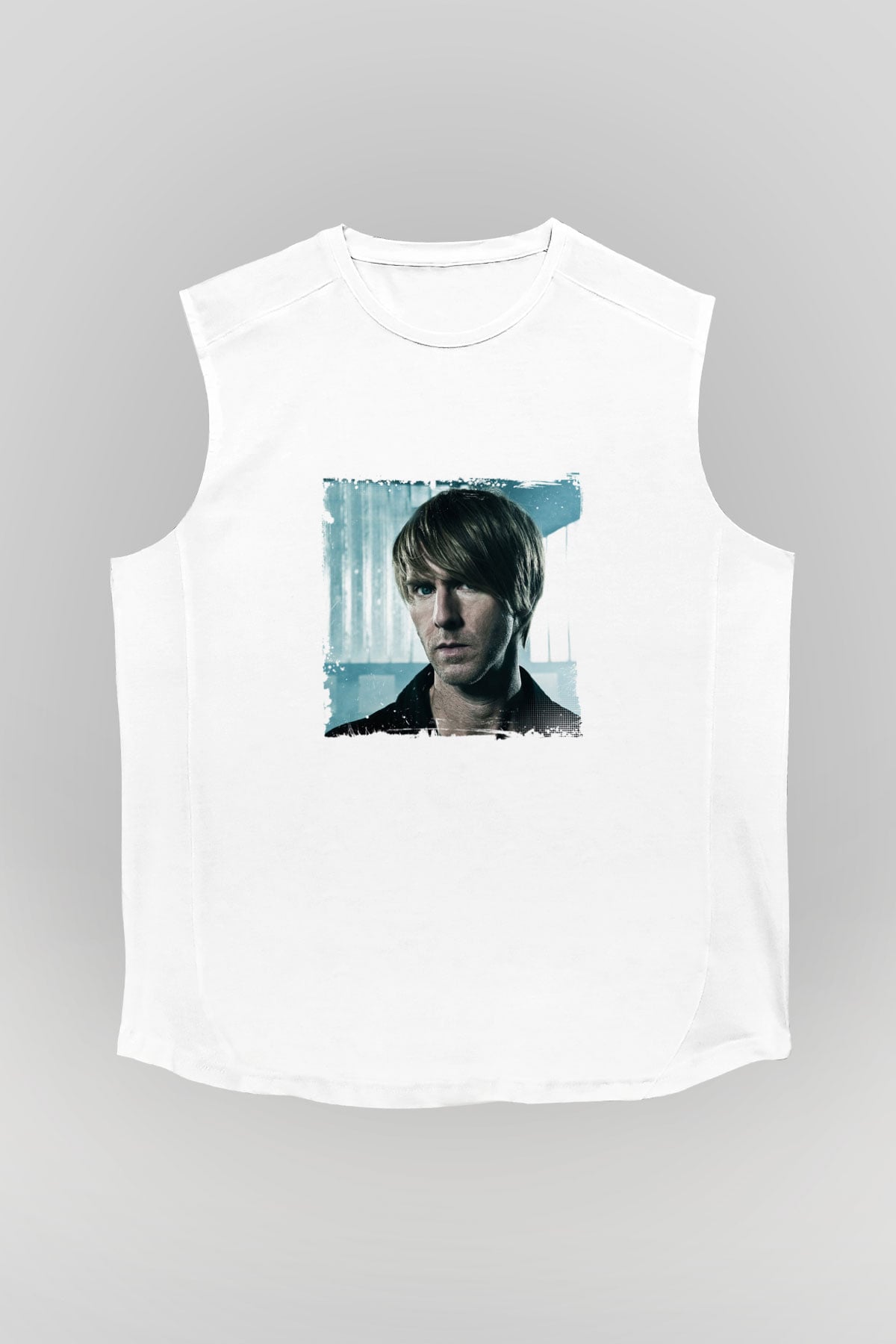 Richie HawtinBaskılı Beyaz Kolsuz Tişört