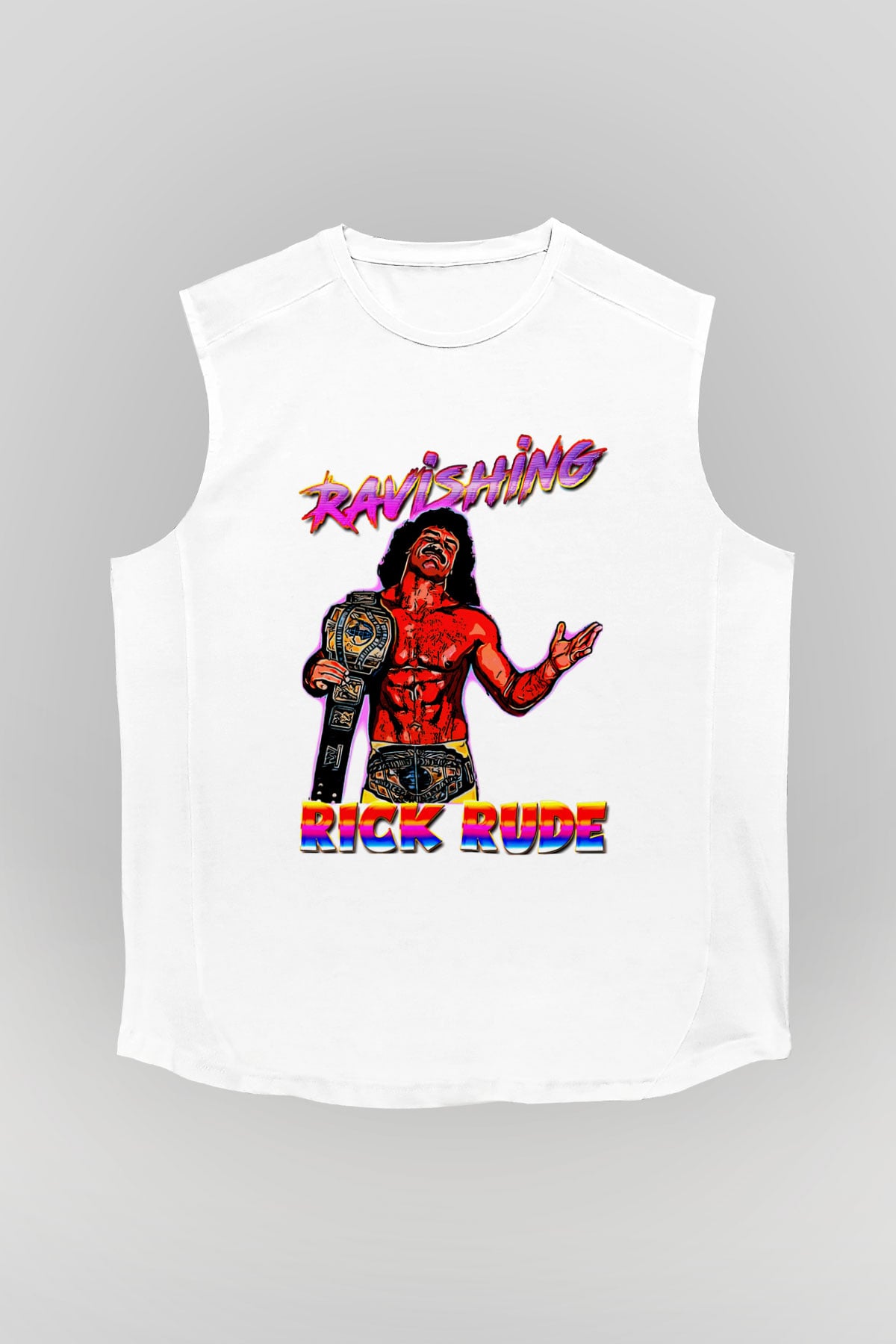 Rick Rude Beyaz Unisex  Kolsuz Tişört