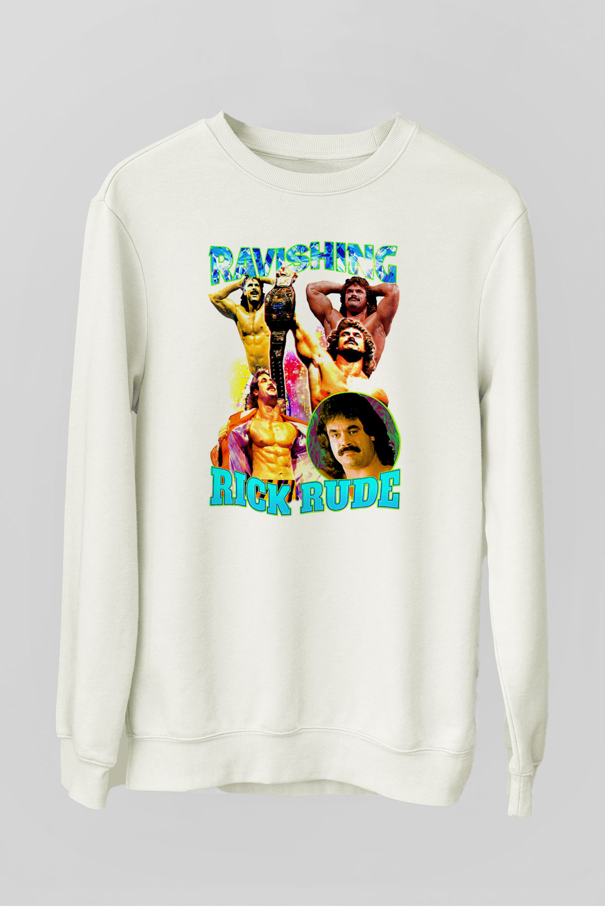 Rick Rude Beyaz Unisex  Sweatshirt