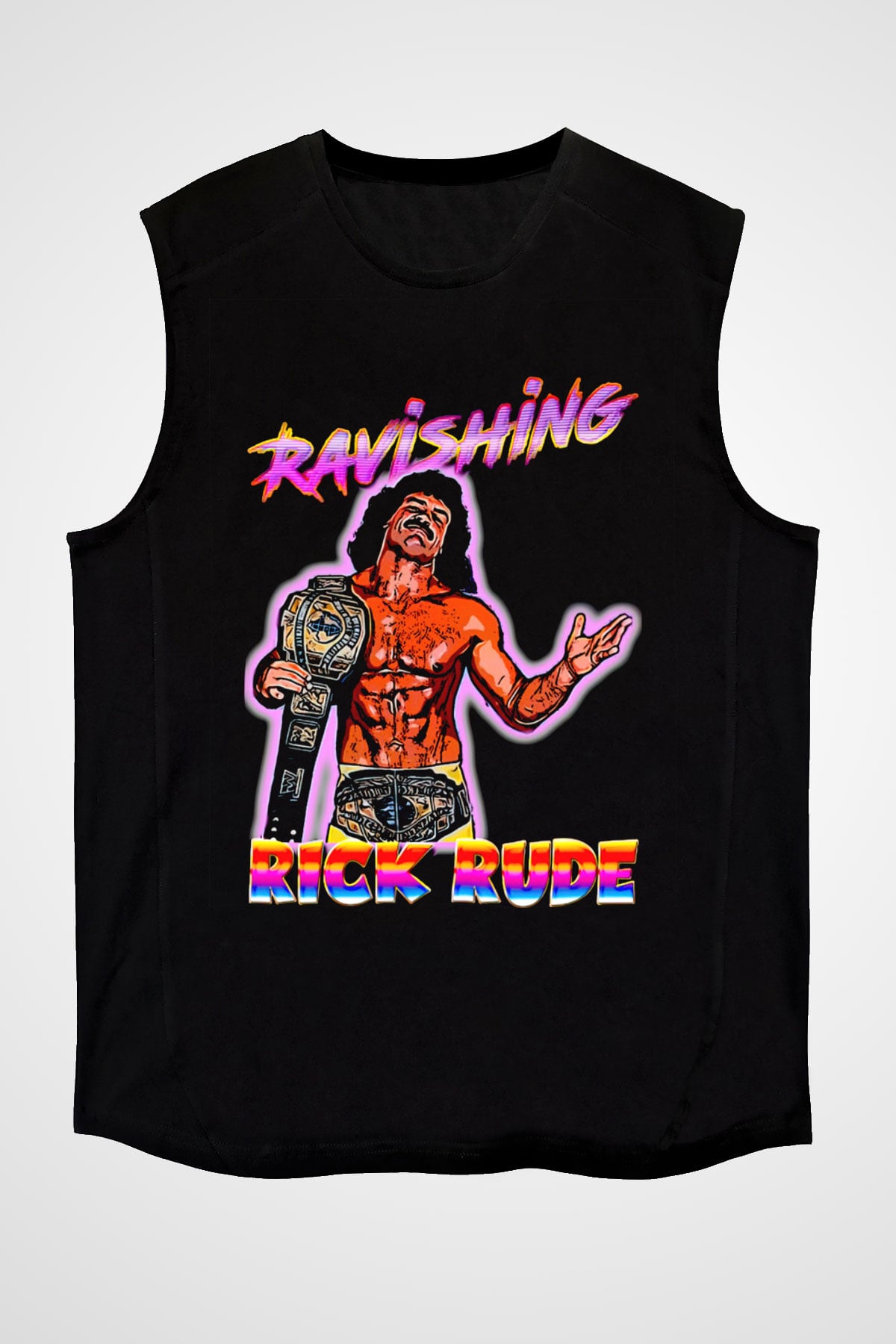 Rick Rude Siyah Unisex  Kolsuz Tişört