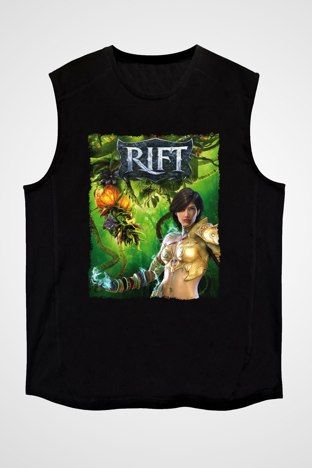 Rift Siyah Unisex Kolsuz Tişört