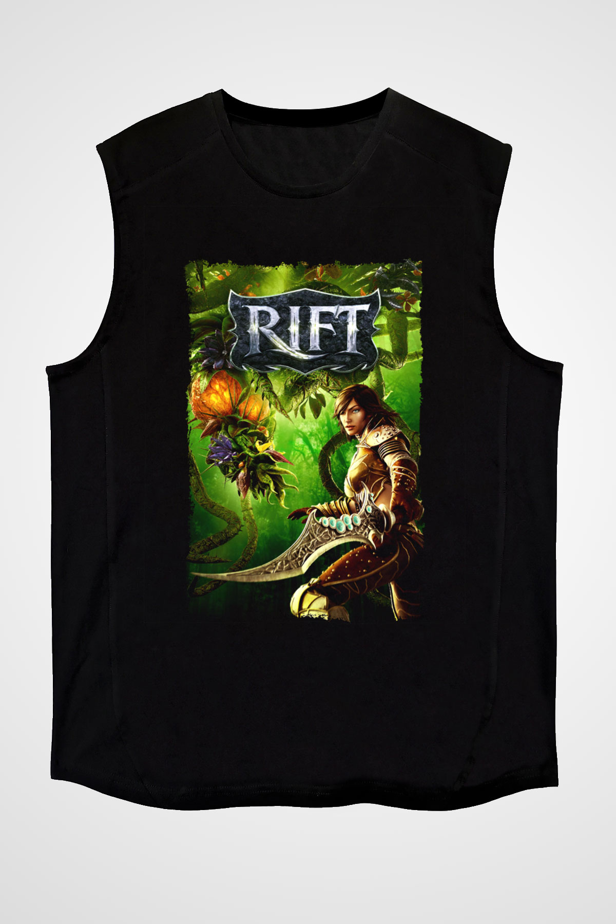 Rift Siyah Unisex Kolsuz Tişört