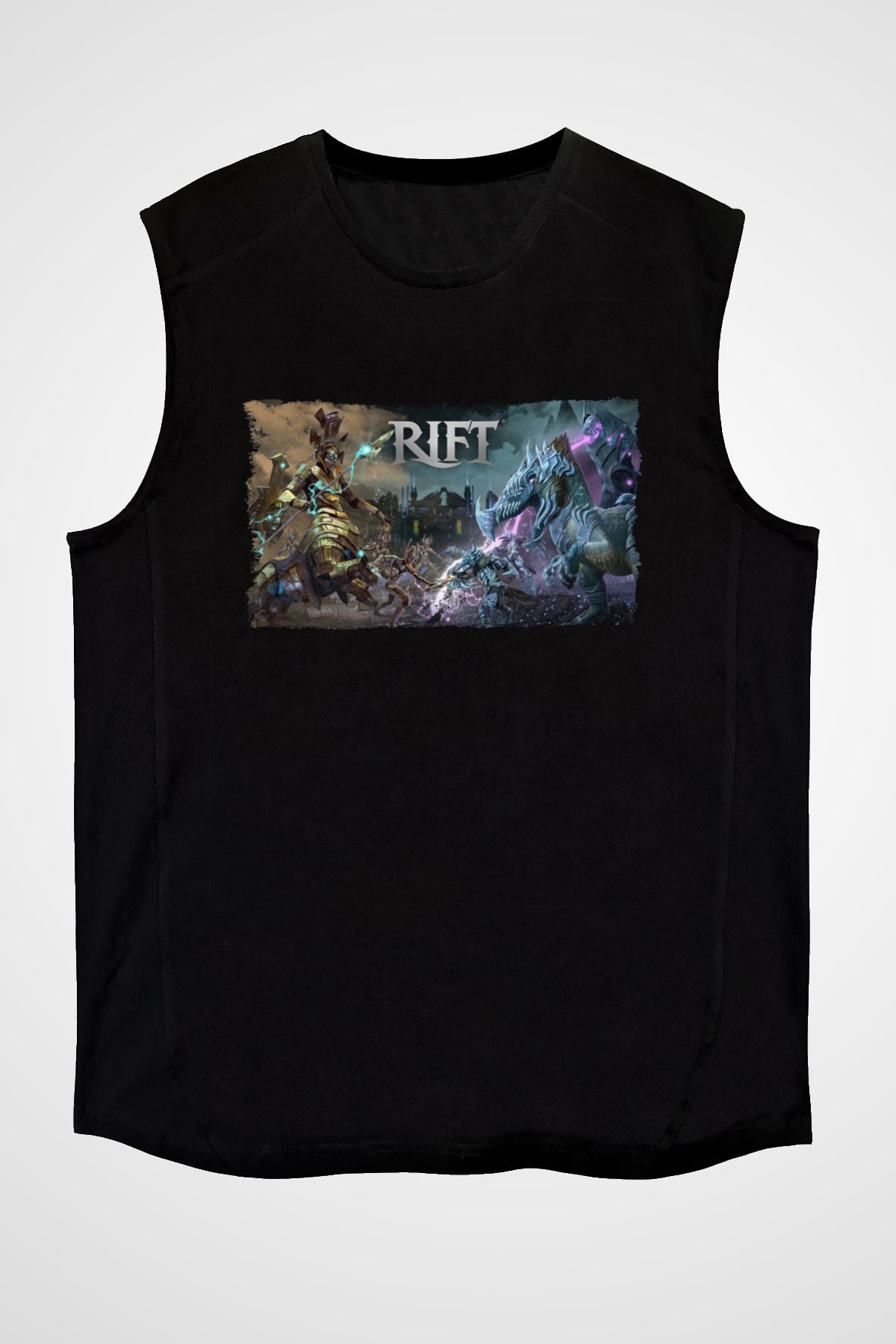 Rift Siyah Unisex Kolsuz Tişört