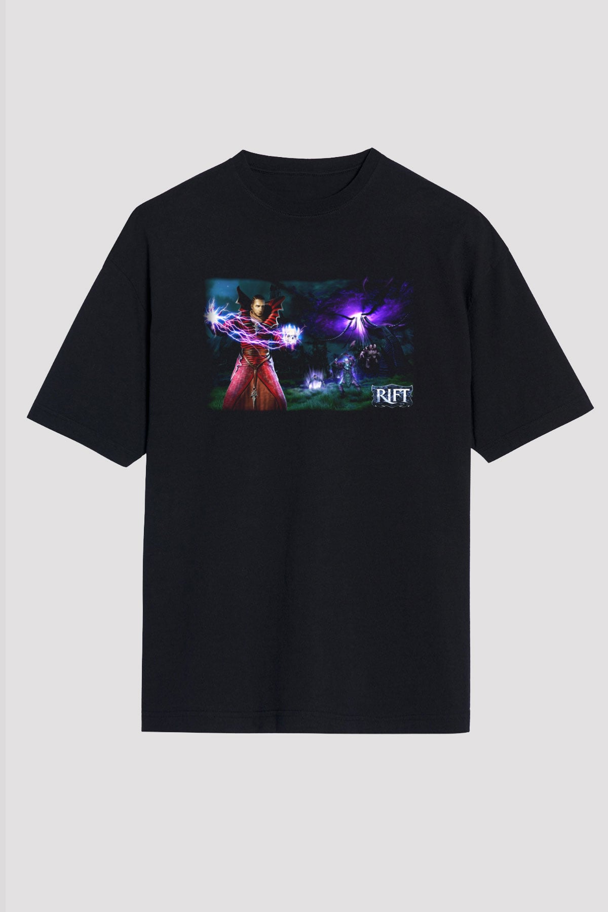 Rift Siyah Unisex Oversize Tişört T-Shirt