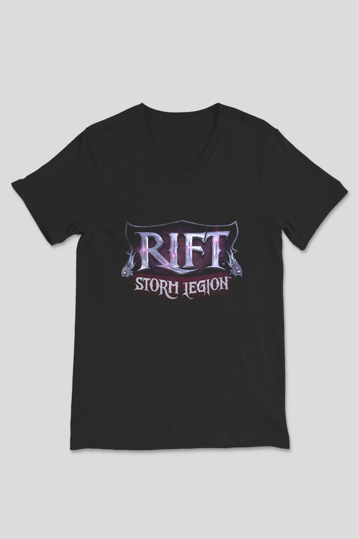 Rift Siyah Unisex V Yaka Tişört