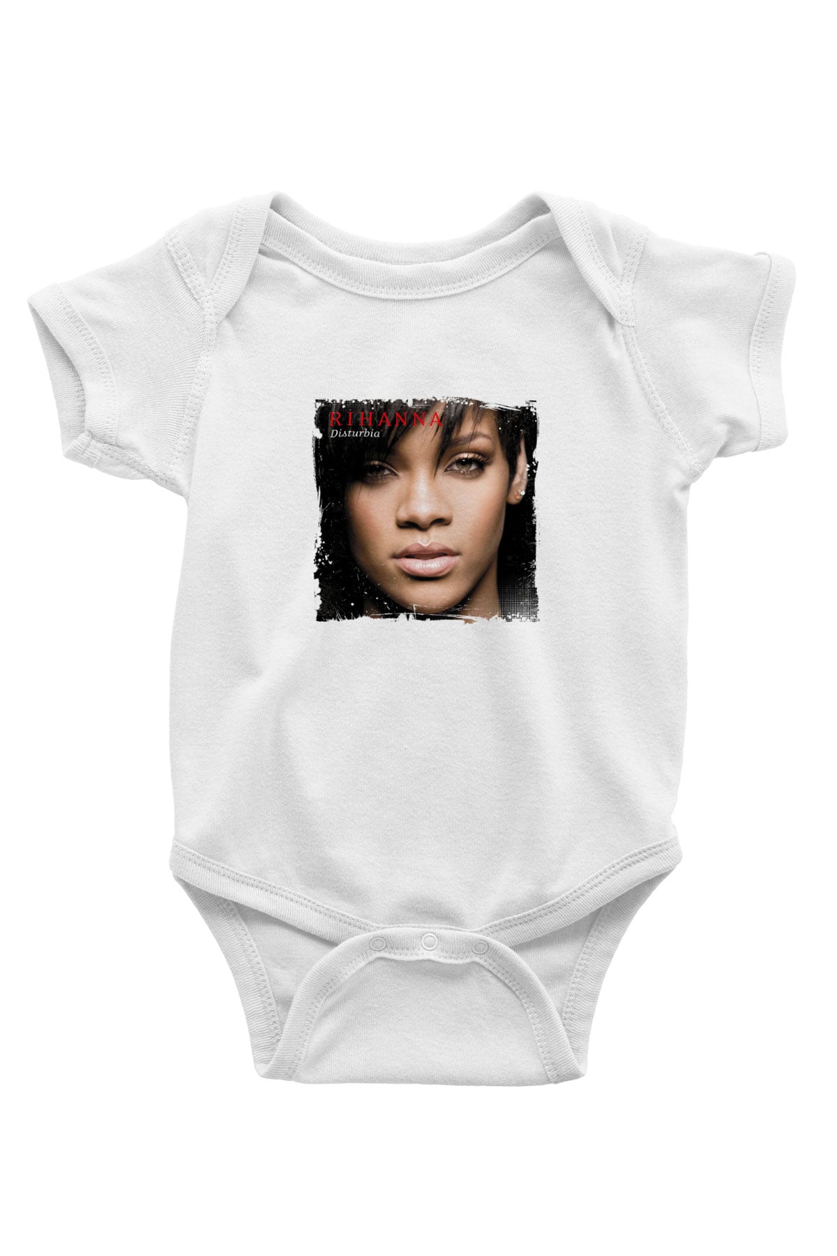 Rihanna Baskılı Unisex Beyaz Bebek Body - Zıbın