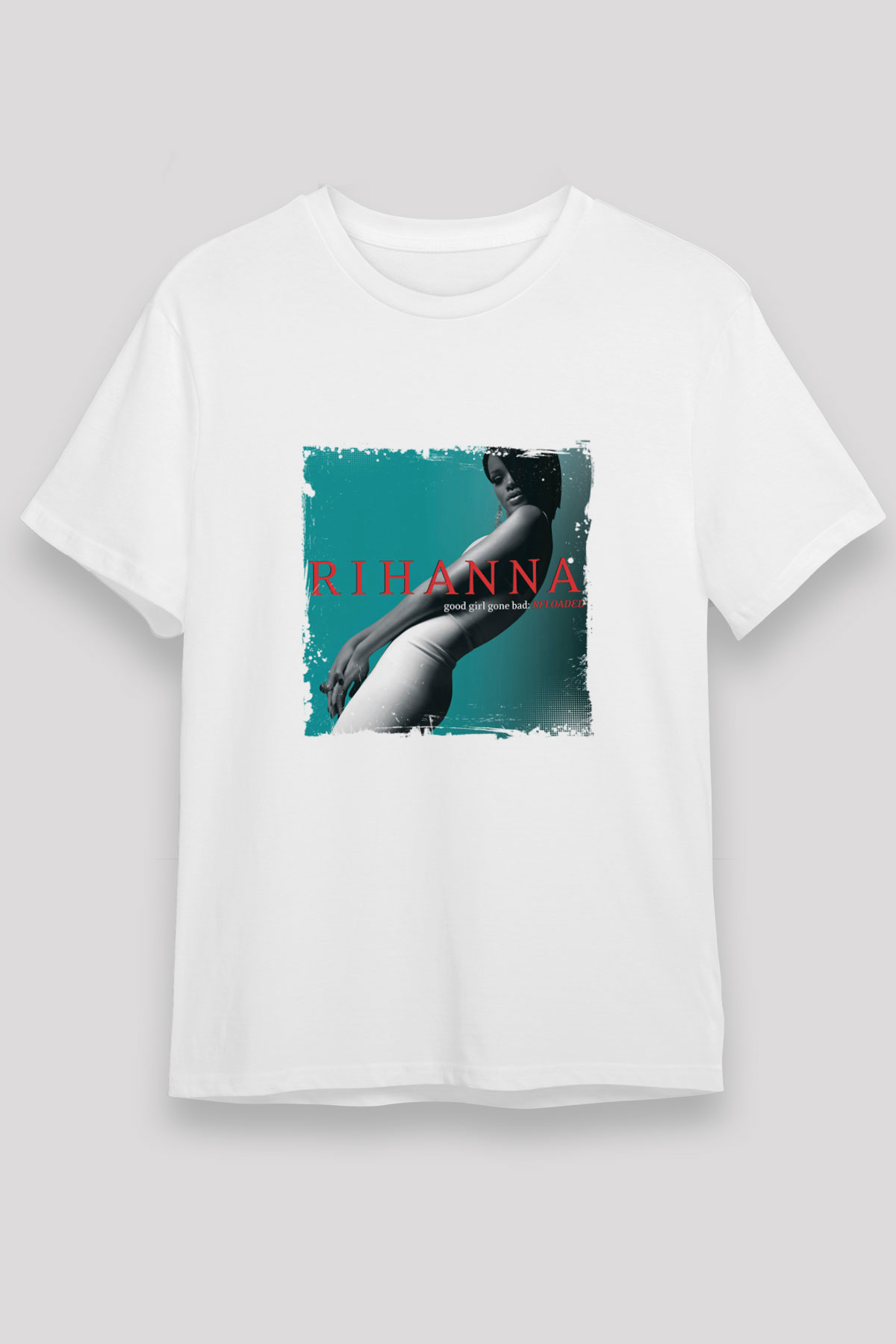 Rihanna Baskılı Unisex Beyaz Tişört