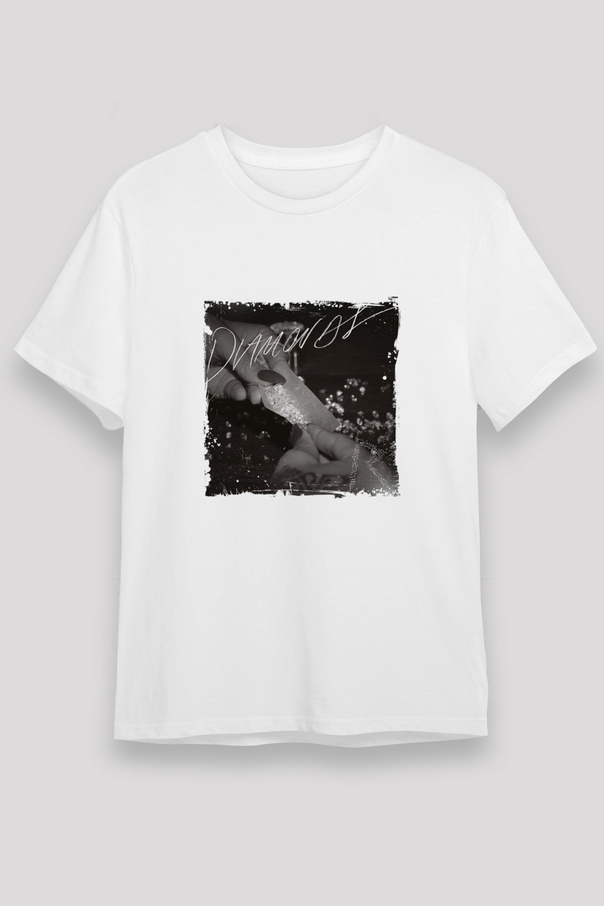 Rihanna Baskılı Unisex Beyaz Tişört