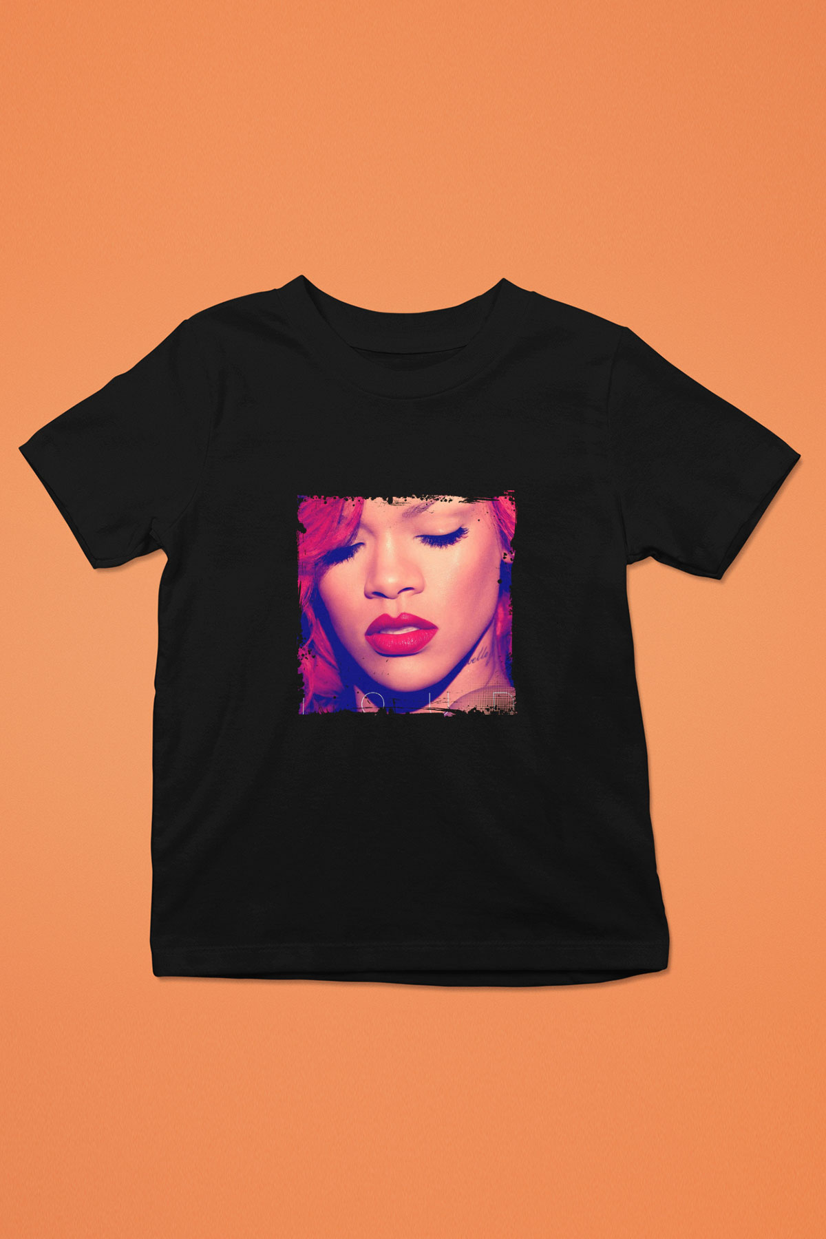 Rihanna Baskılı Unisex Siyah Çocuk Tişört