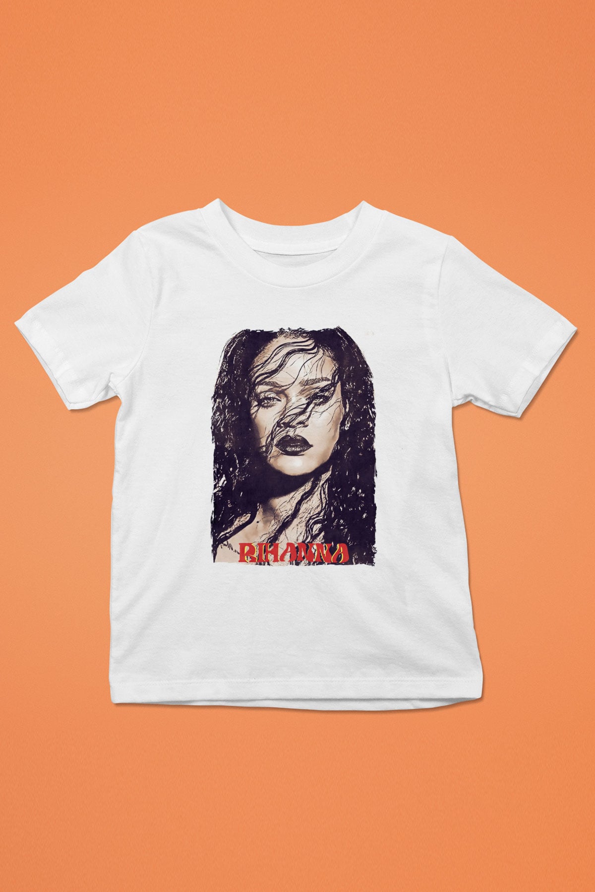 Rihanna Beyaz Unisex Çocuk Tişört