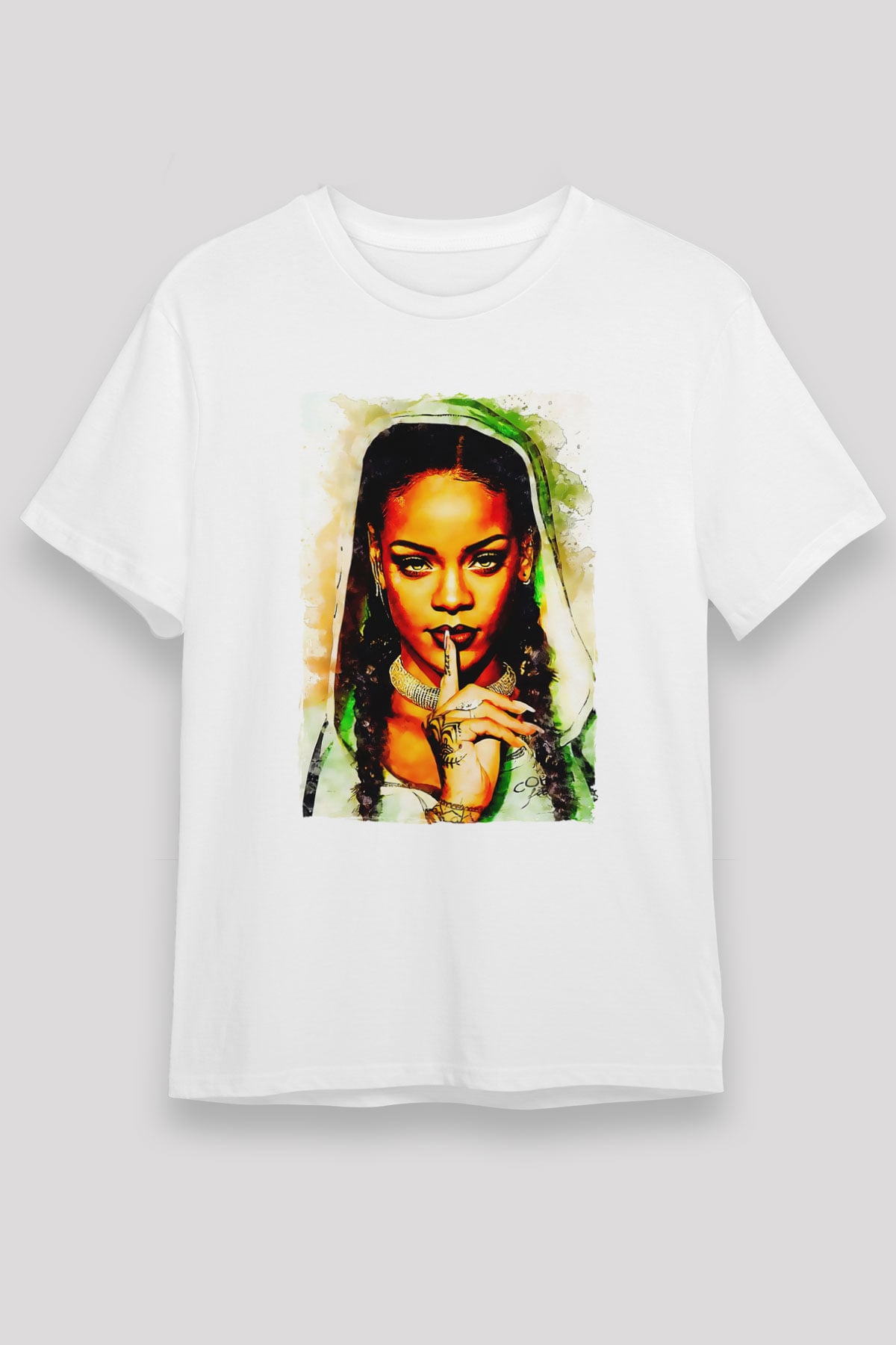 Rihanna Beyaz Unisex Tişört T-Shirt - TişörtFabrikası