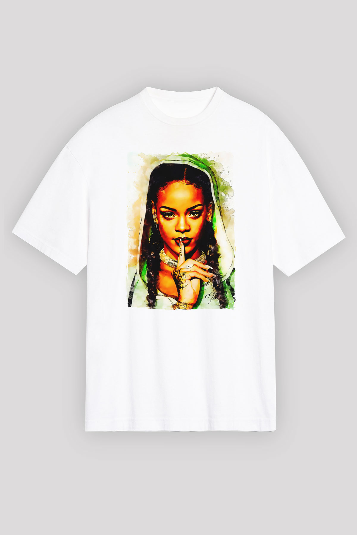 Rihanna Beyaz Unisex Tişört T-Shirt - TişörtFabrikası