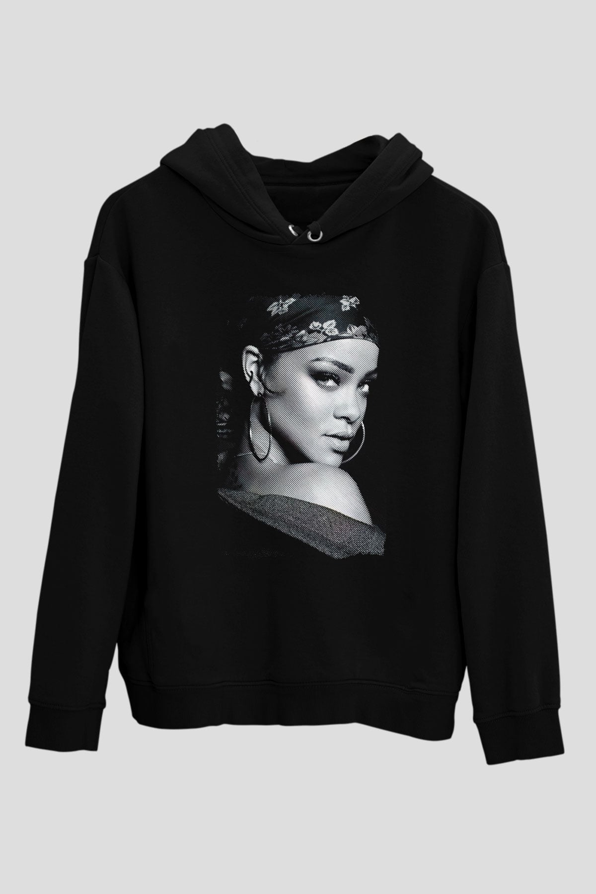 Rihanna Siyah Unisex Kapüşonlu Sweatshirt