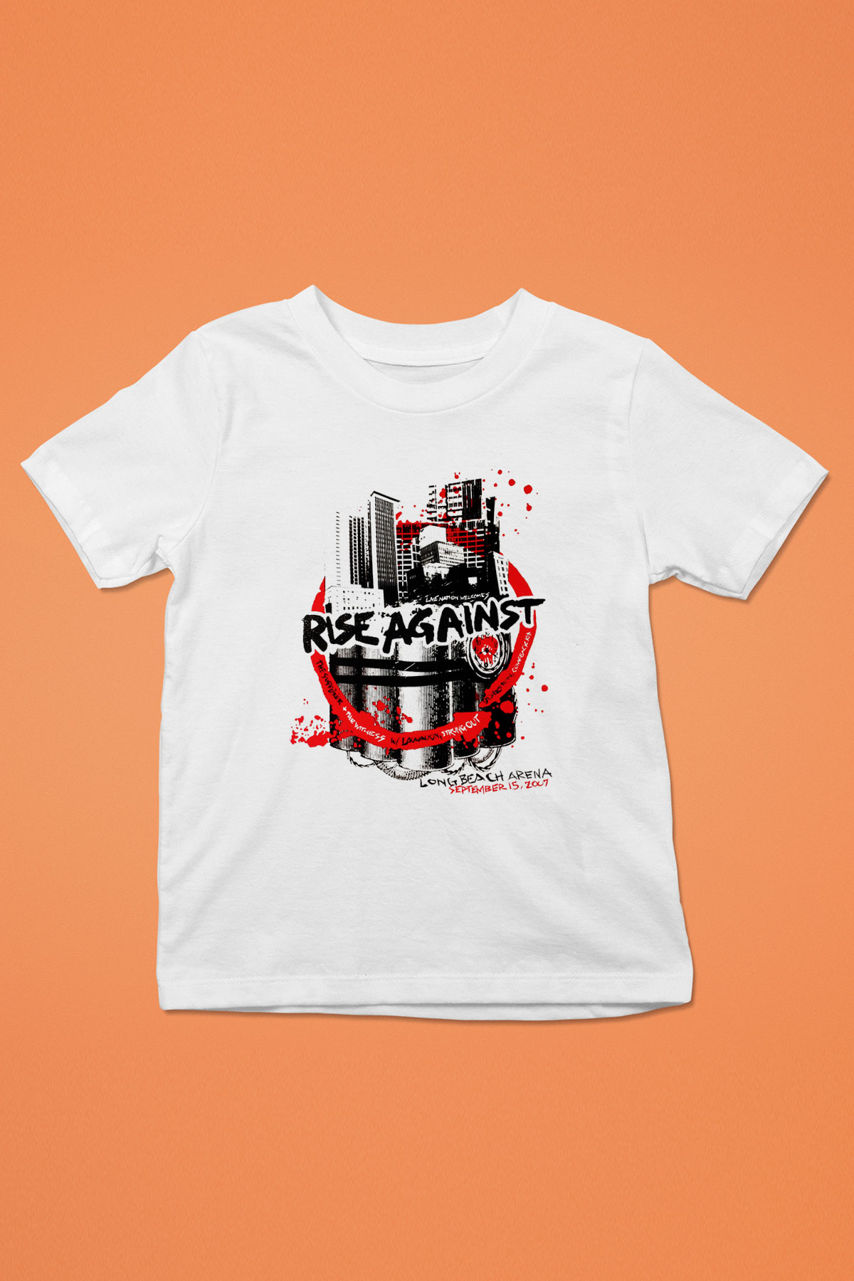 Rise Against Baskılı Beyaz Unisex Çocuk Tişört