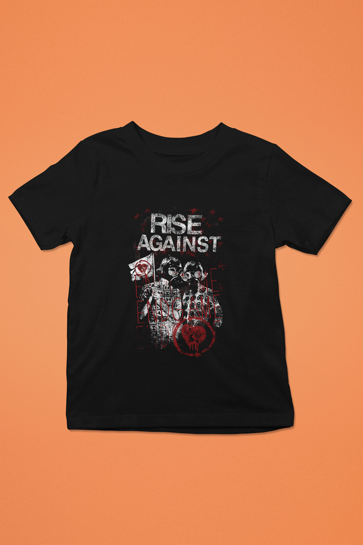 Rise Against Baskılı Siyah Unisex Çocuk Tişört