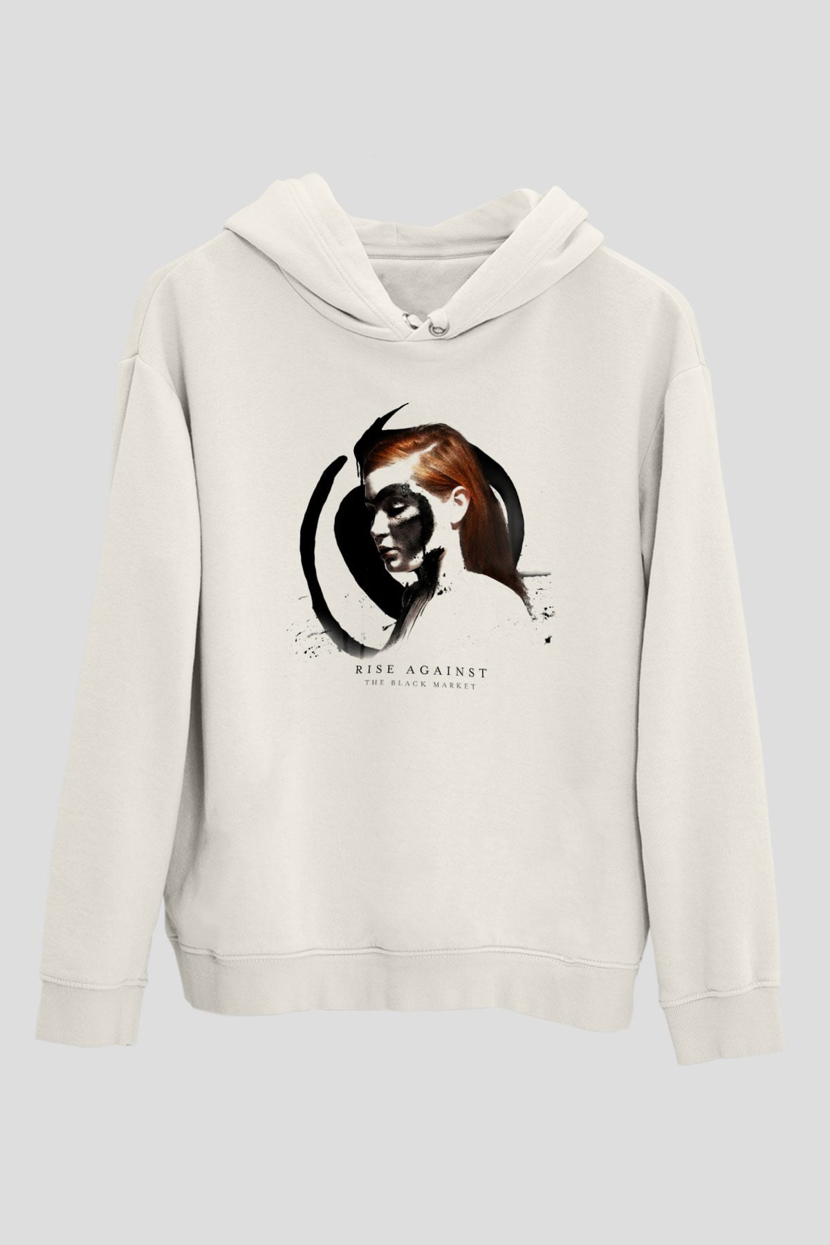 Rise Against Beyaz Unisex Kapşonlu Sweatshirt