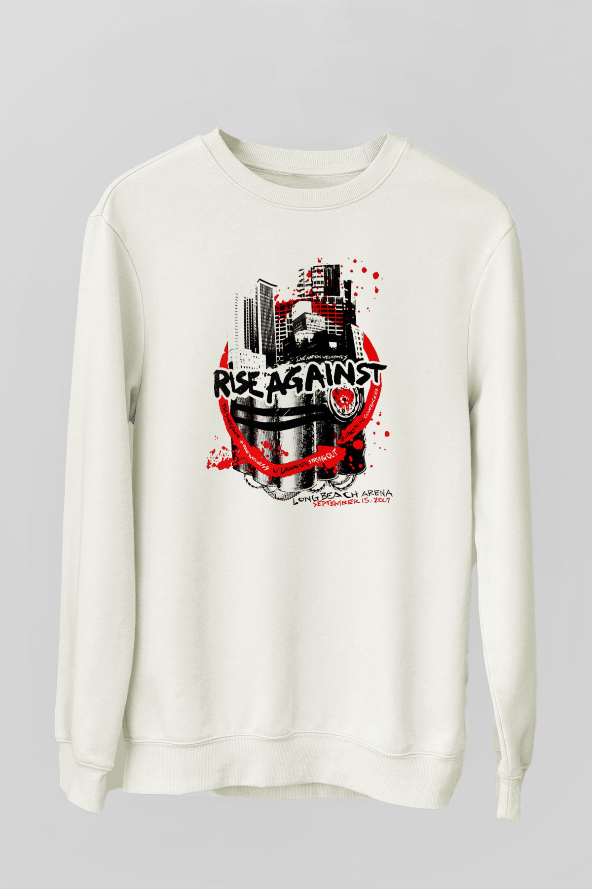 Rise Against Beyaz Unisex Sweatshirt