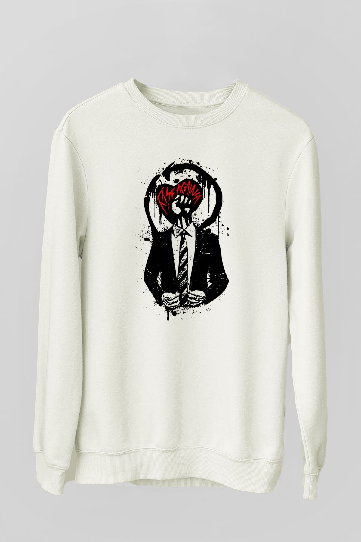 Rise Against Beyaz Unisex Sweatshirt