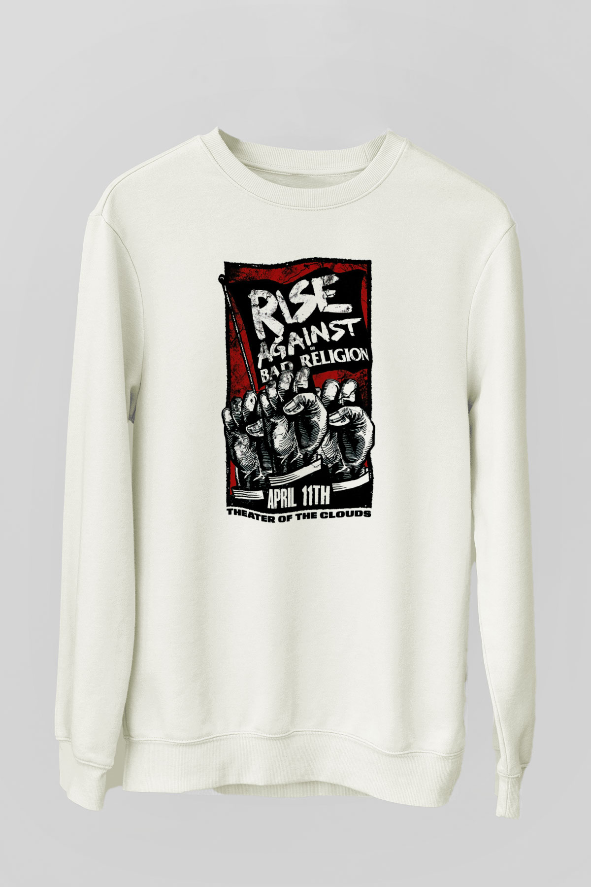 Rise Against Beyaz Unisex Sweatshirt