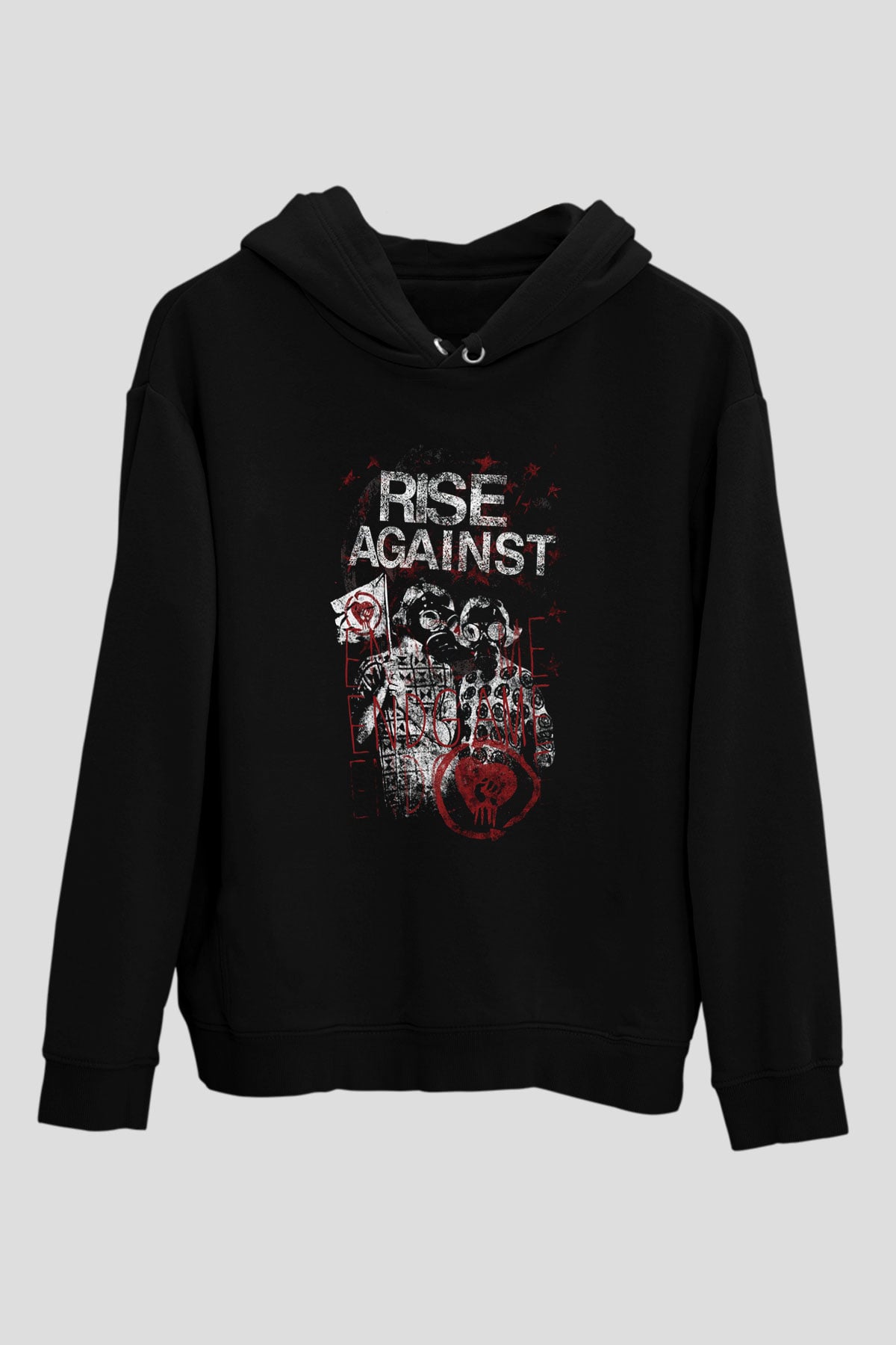 Rise Against Siyah Unisex Hoodie