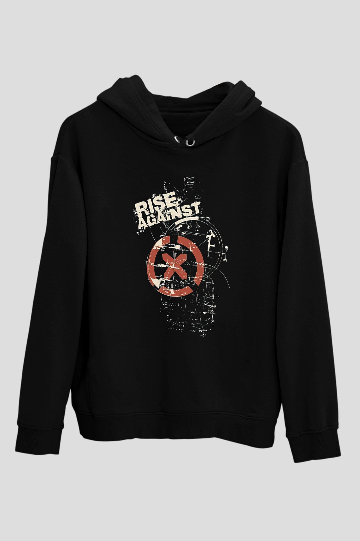 Rise Against Siyah Unisex Hoodie