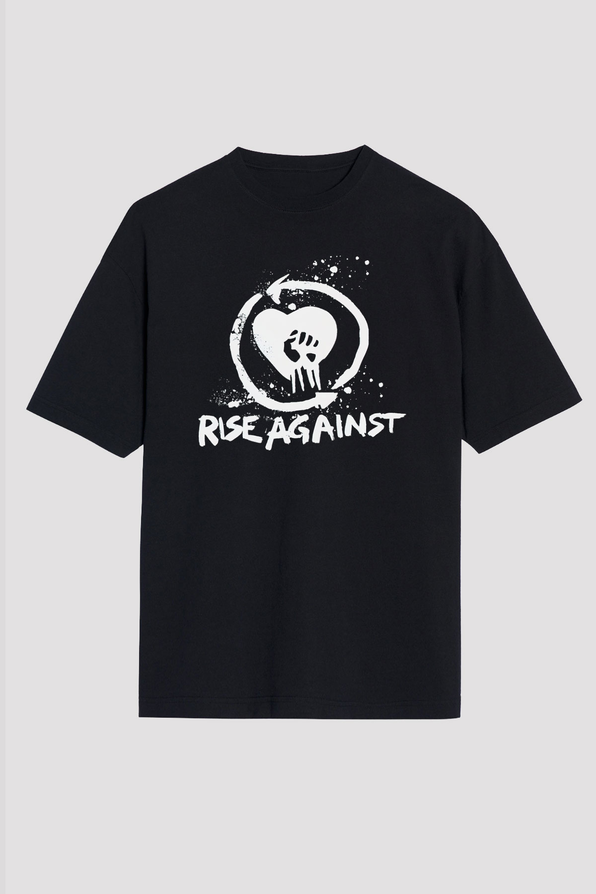 Rise Against Siyah Unisex Oversize Tişört T-Shirt