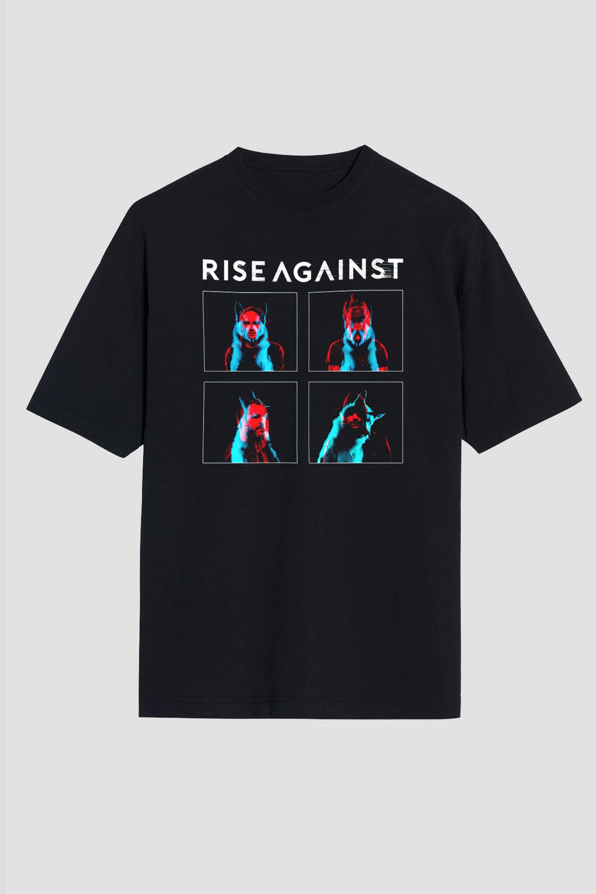 Rise Against Siyah Unisex Oversize Tişört T-Shirt
