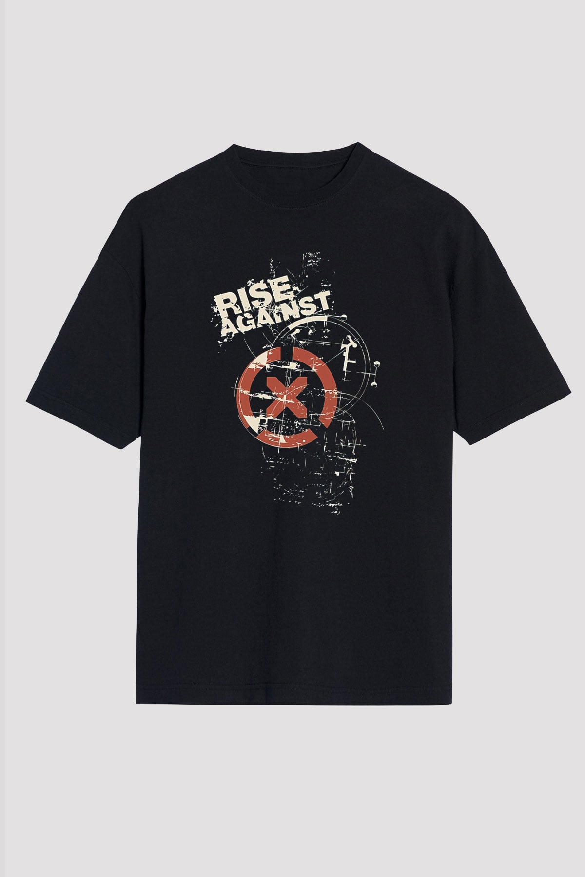 Rise Against Siyah Unisex Oversize Tişört T-Shirt