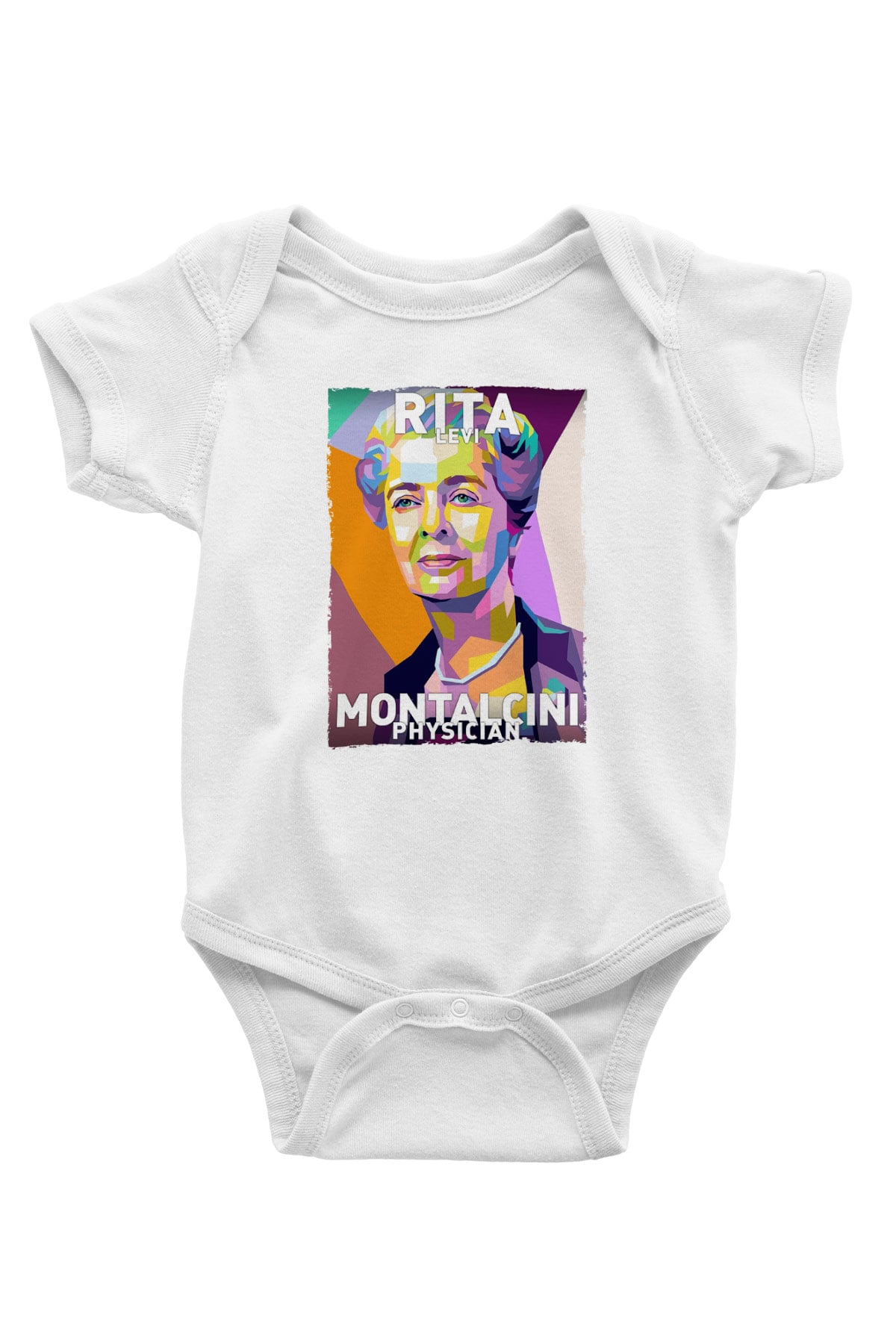 Rita Levi Montalcini Baskılı Beyaz Bebek Body - Zıbın