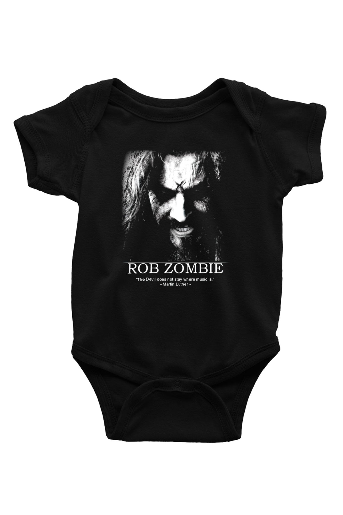 Rob Zombie Baskılı Siyah Bebek Body - Zıbın