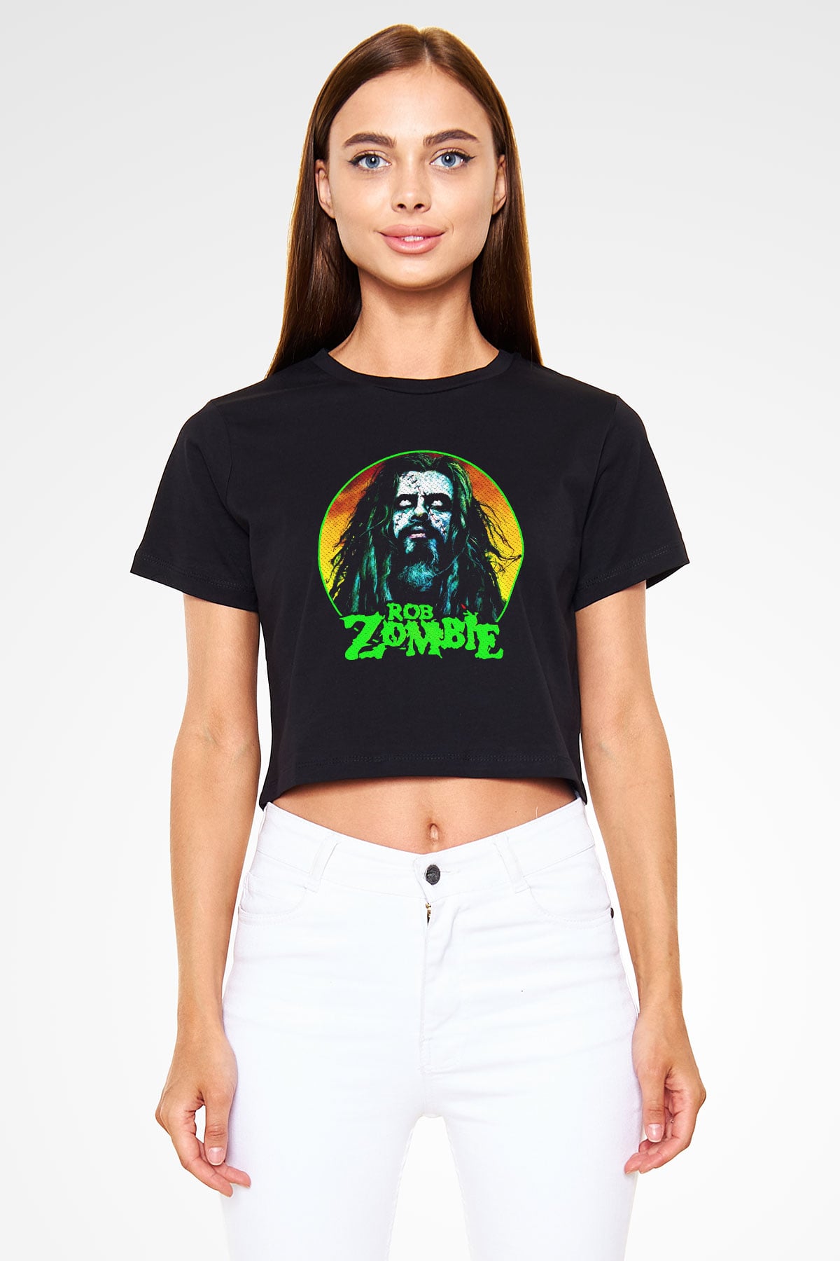 Rob Zombie Siyah Crop Top Tişört