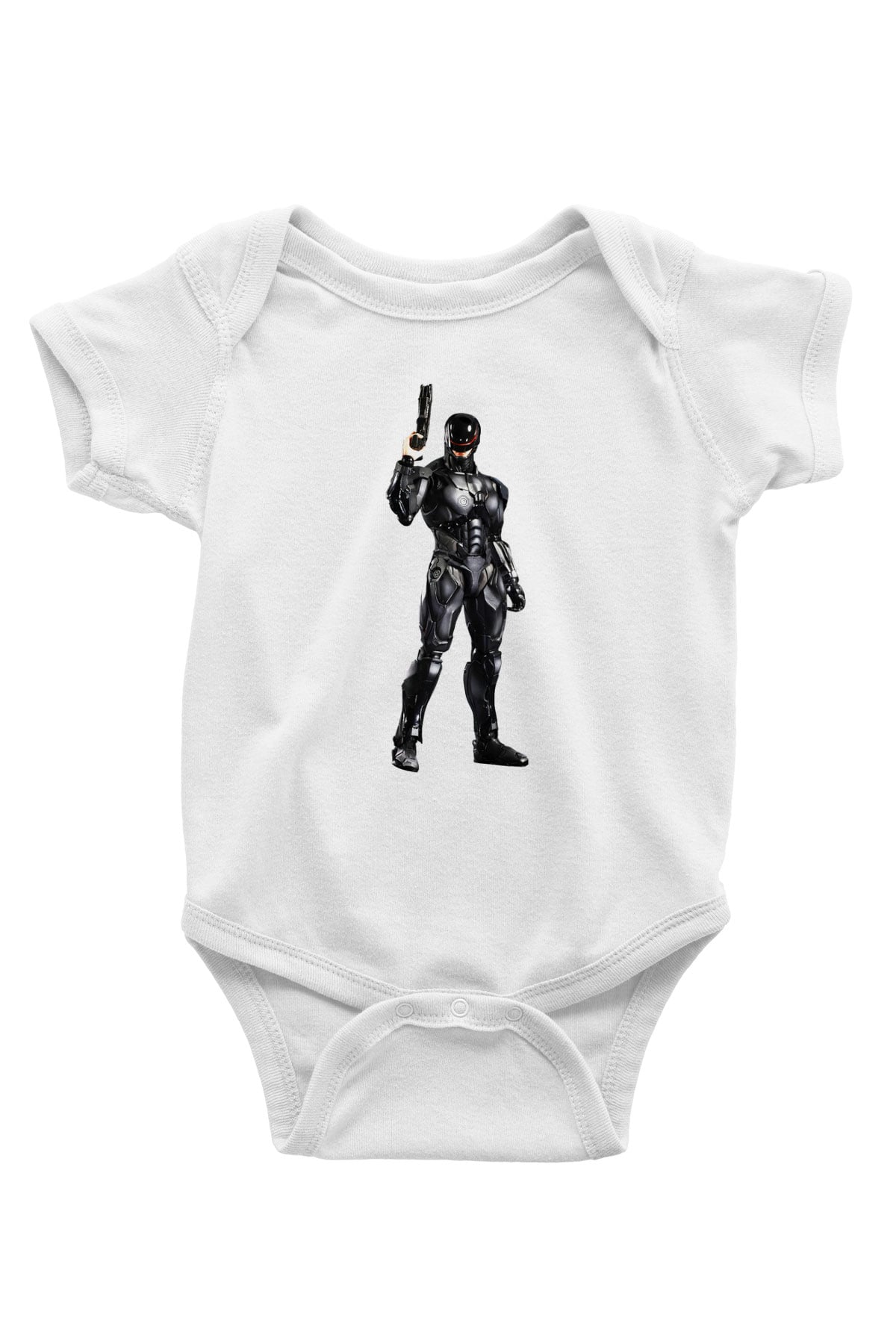 RoboCop Baskılı Beyaz Unisex Bebek Body - Zıbın