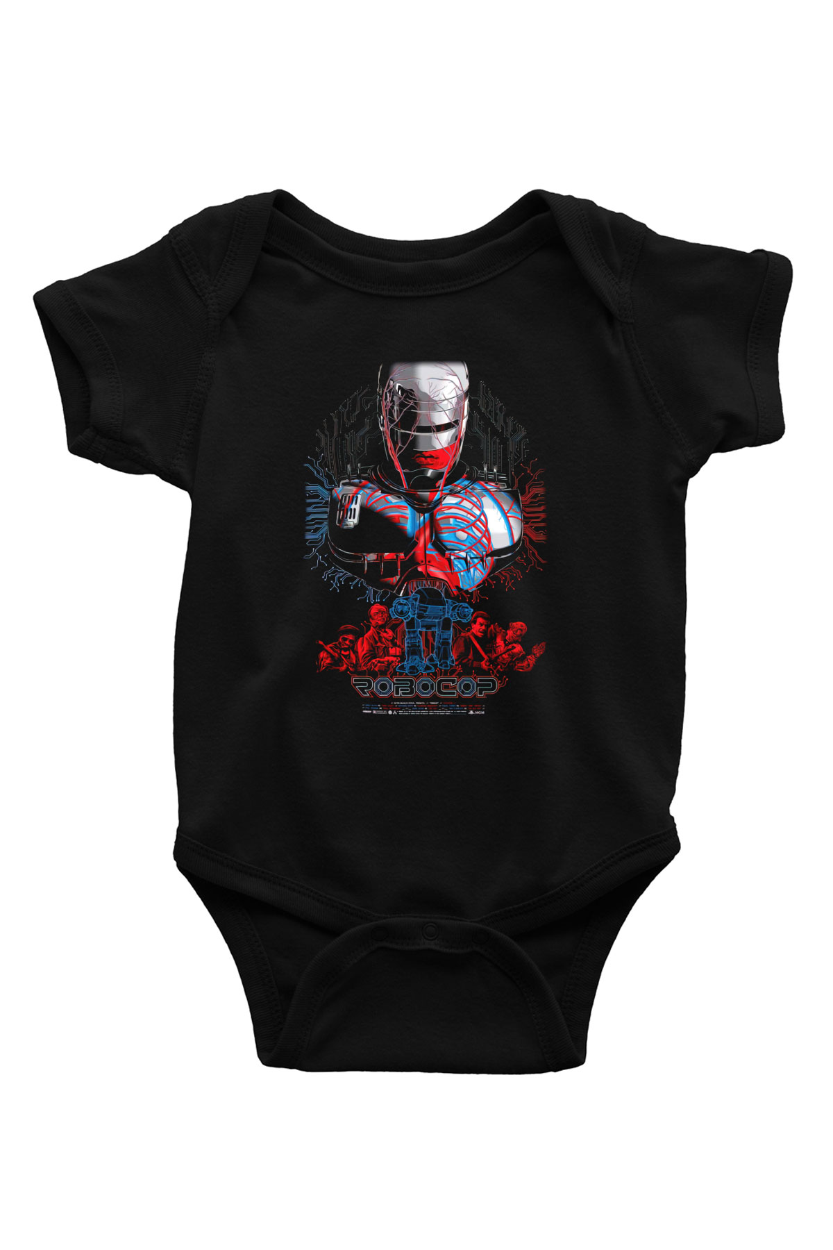 RoboCop Baskılı Siyah Bebek Body - Zıbın