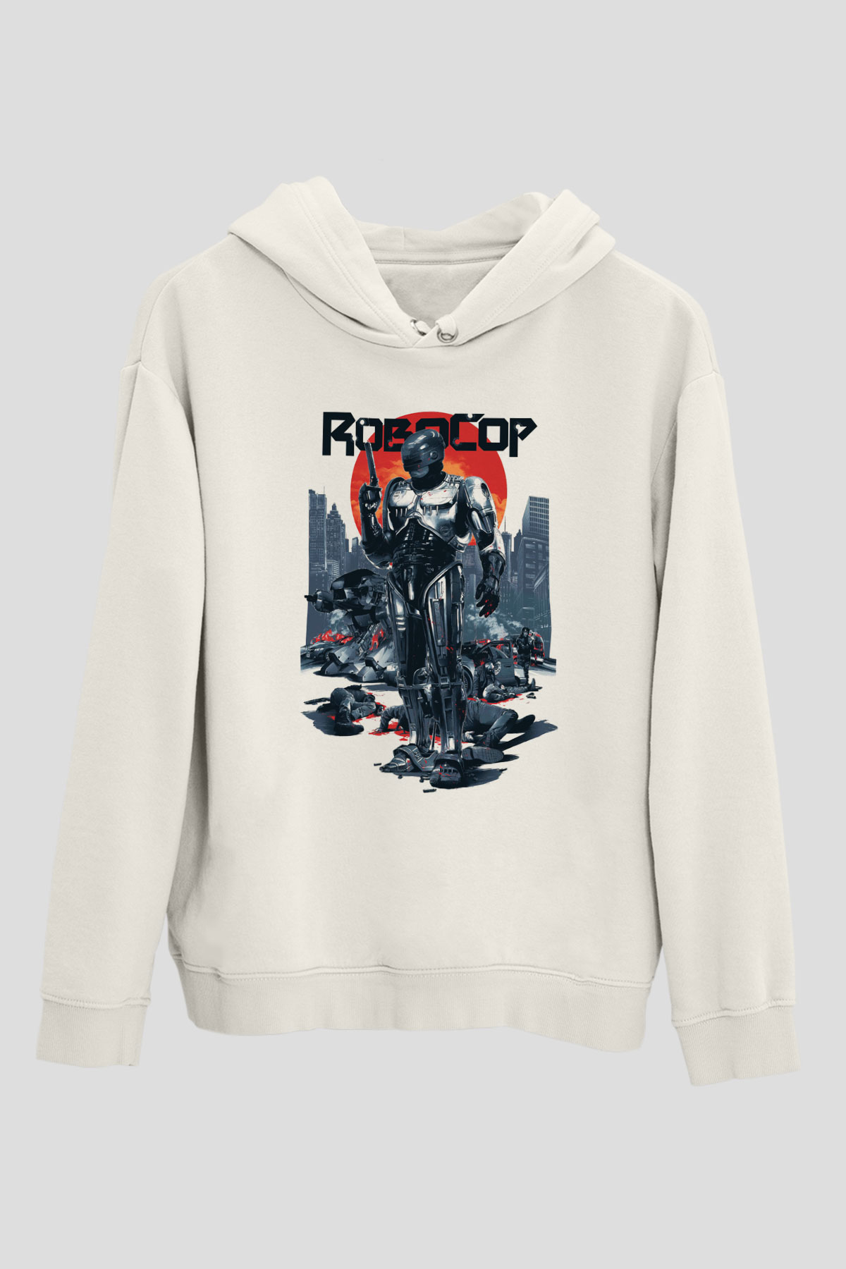 RoboCop Beyaz Unisex Hoodie