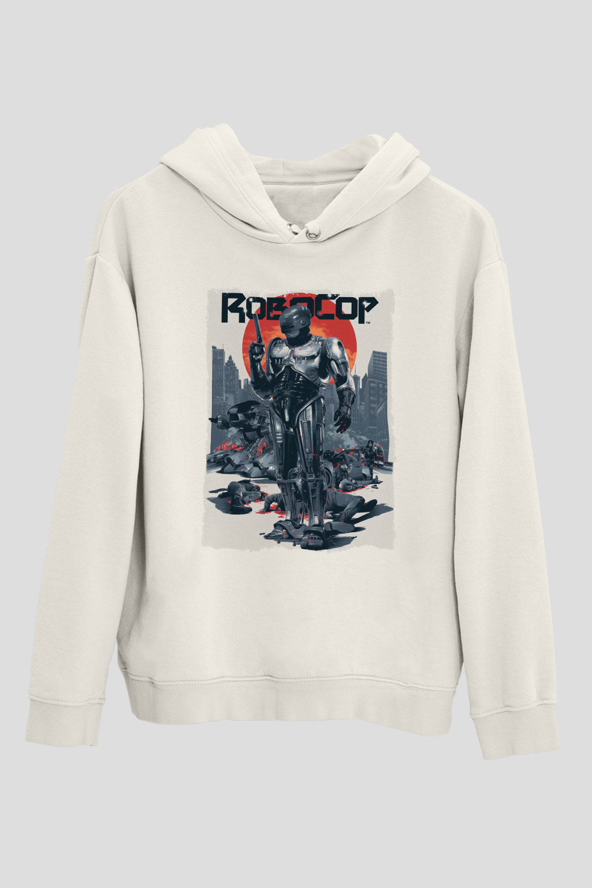 RoboCop Beyaz Unisex Hoodie