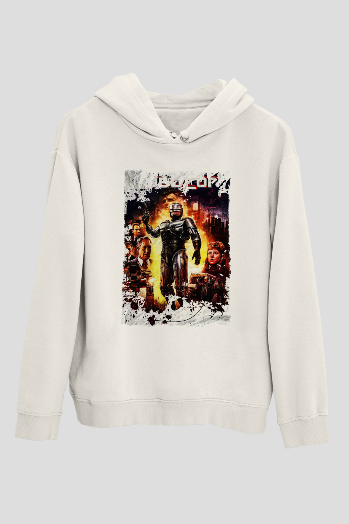 RoboCop Beyaz Unisex Hoodie